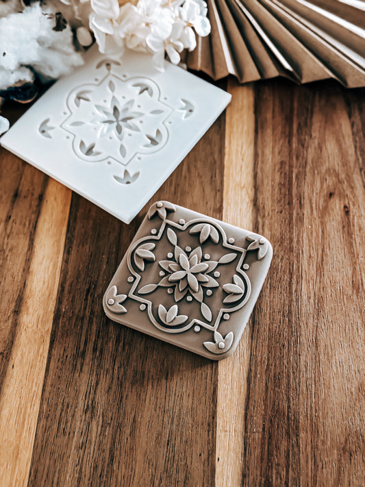 Decorative Tile (Style 3) Stamp - Perfect for Fondant & Sugar Cookies