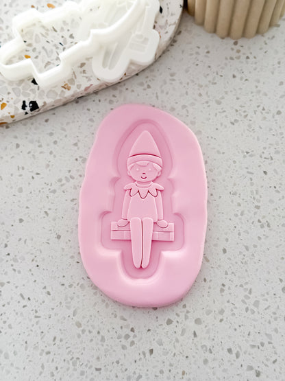 Sitting Elf Stamp & Cutter - Perfect for Fondant & Sugar Cookies
