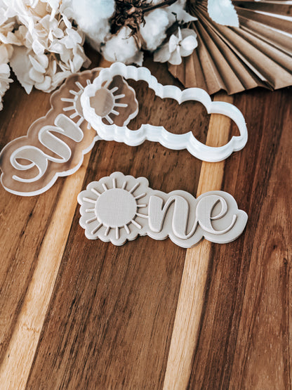 One 'UP' (Sun) - Cookie Stamp and Cutter - Fondant & Sugar Cookies
