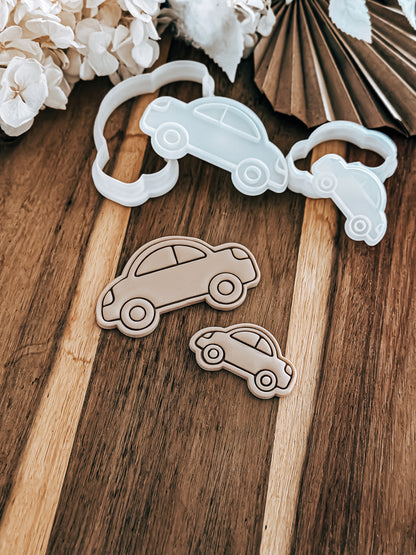 Mini Simple Car - Cookie Stamp and Cutter - Ideal for Fondant & Sugar Cookies