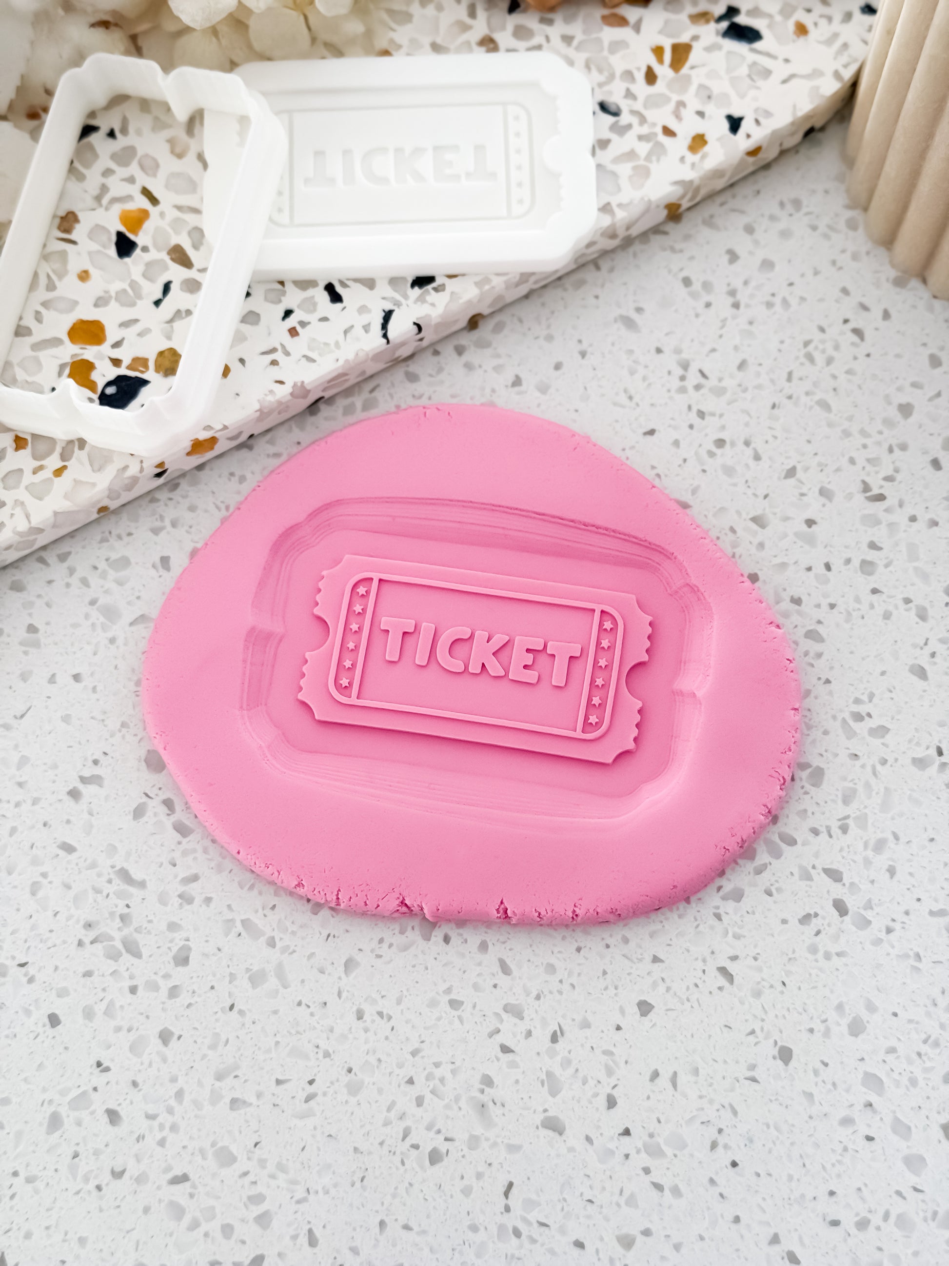 All Aboard Ticket Stamp & Cutter - Perfect for Fondant & Sugar Cookies