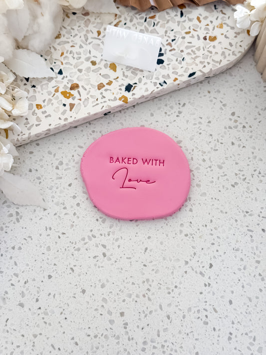 Baked With Love Cookie Stamp - Perfect for Fondant, Sugar Cookies & Baking