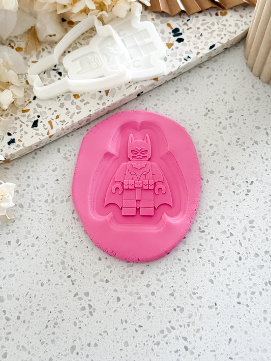 Bat Girl Hero (Block Character) Stamp & Cutter - Perfect for Fondant & Sugar Cookies