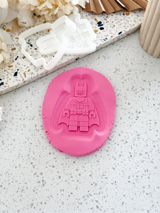 Bat Hero (Block Character) Stamp & Cutter - Perfect for Fondant & Sugar Cookies