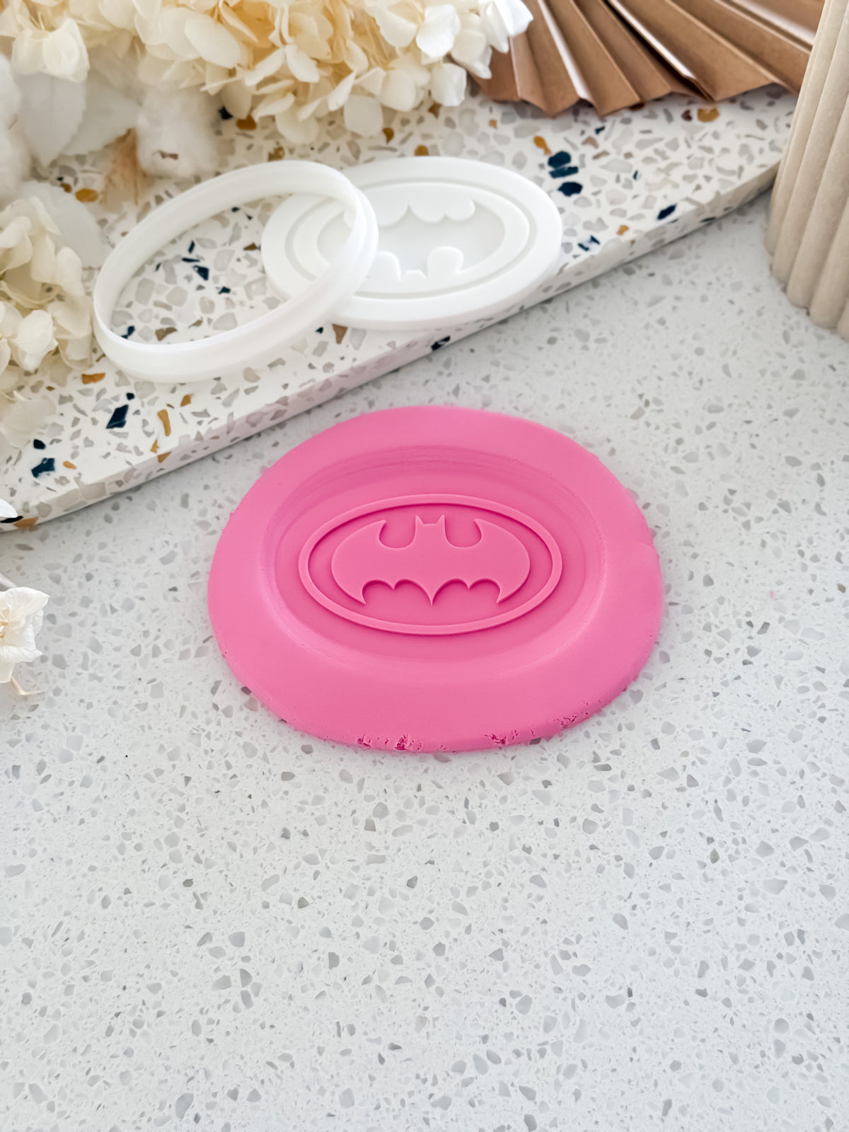 Bat Hero Emblem Stamp & Cutter - Perfect for Fondant & Sugar Cookies