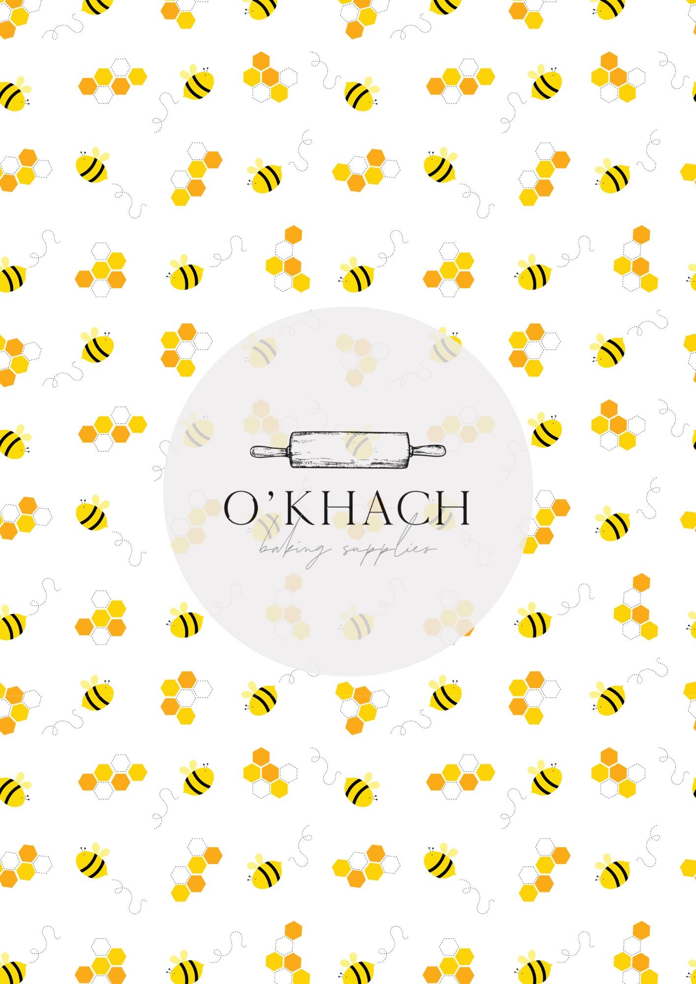 Bees & Honey Pattern No.2 - Digital Edible Image for Cakes & Cookies