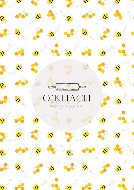 Bees & Honey Pattern No.2 - Digital Edible Image for Cakes & Cookies