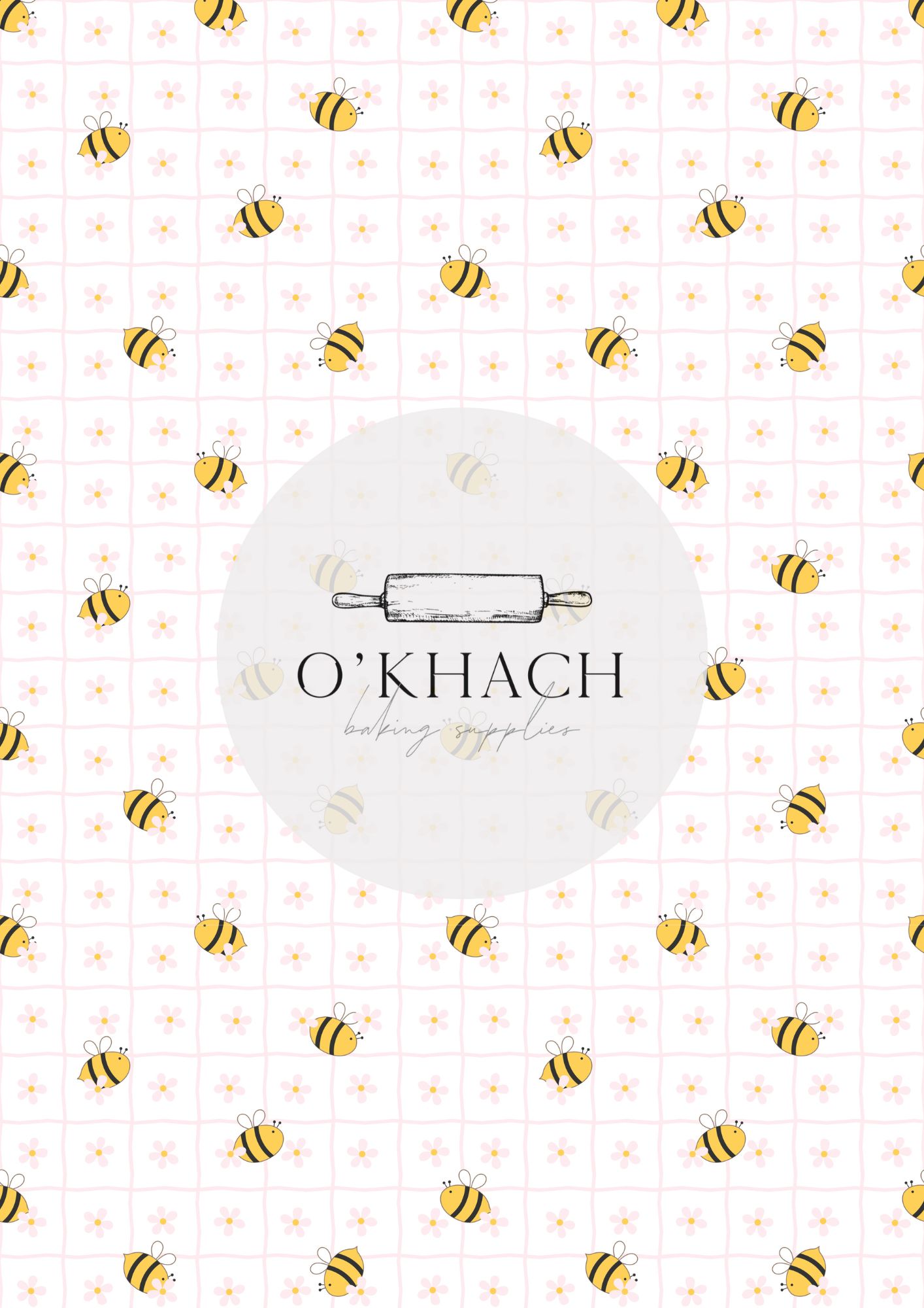 Bees & Honey Pattern No.3 - Digital Edible Image for Cakes & Cookies