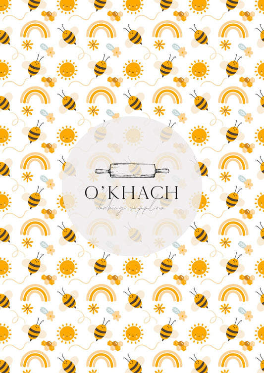 Bees & Honey Pattern No.4 - Digital Edible Image for Cakes & Cookies