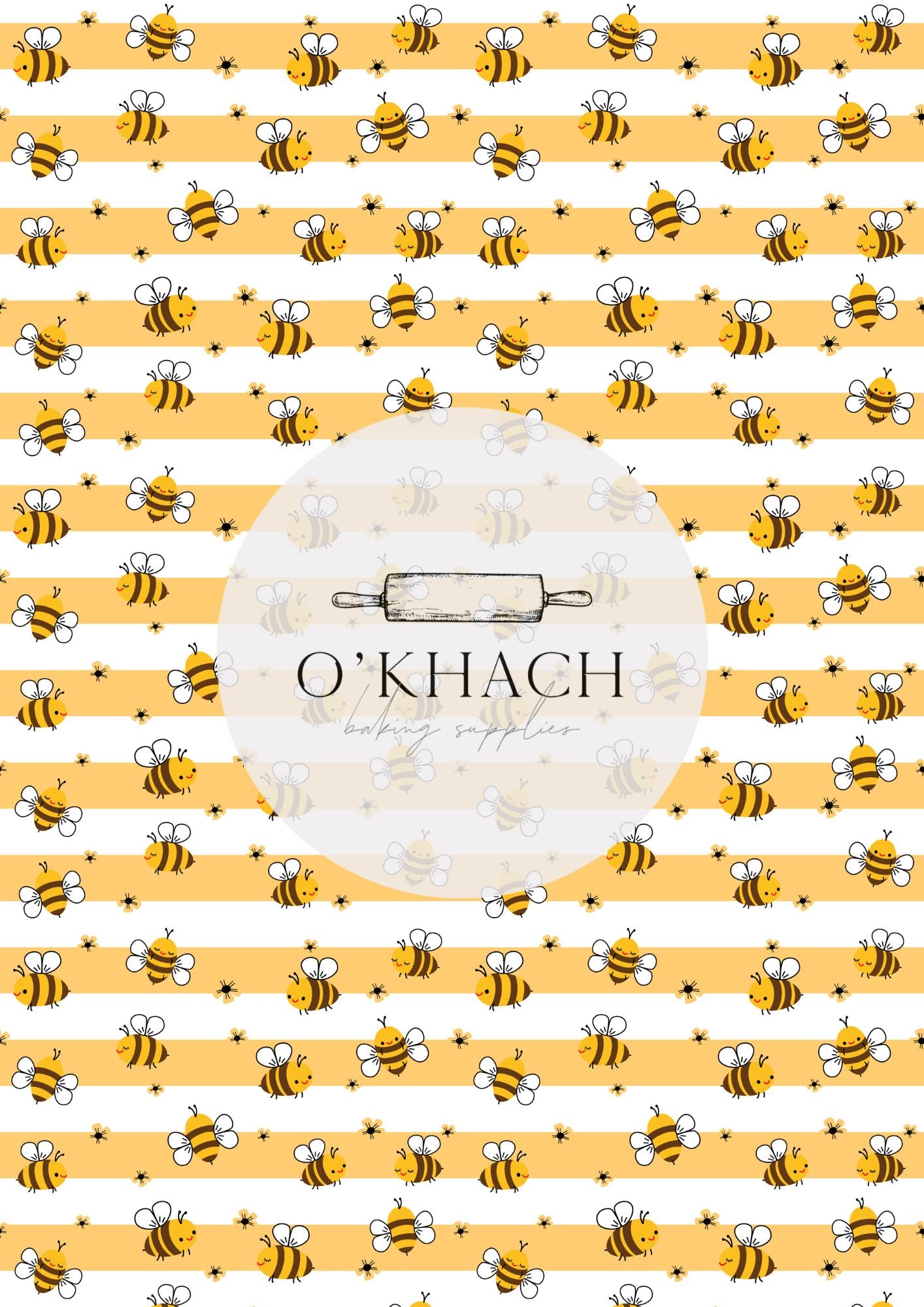 Bees & Honey Pattern No.9 - Digital Edible Image for Cakes & Cookies