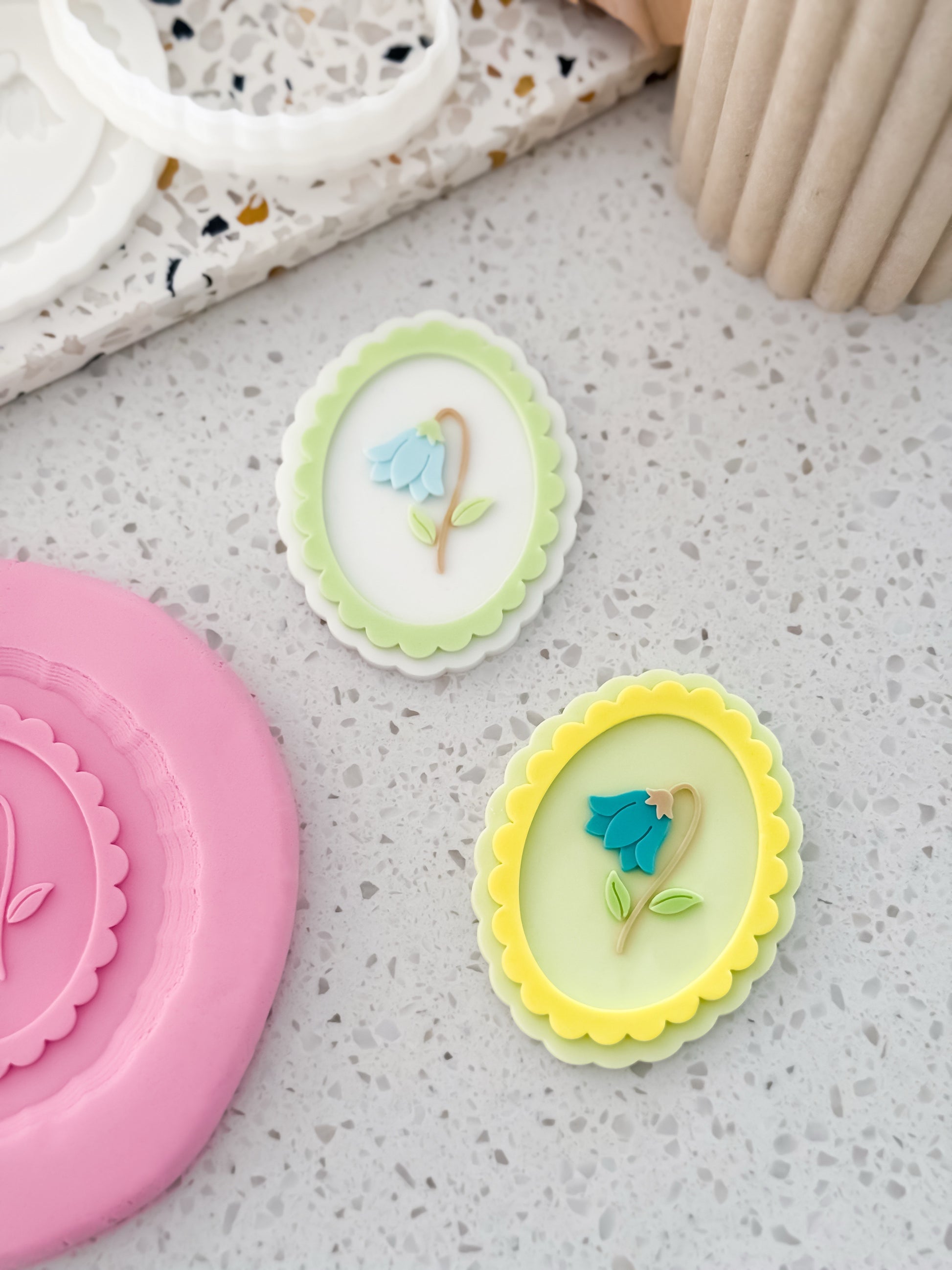 Bluebell Cameo (Frame) Stamp & Cutter - Perfect for Fondant & Sugar Cookies