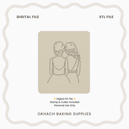 Bride & Bridesmaid Stamp – Digital STL File for 3D Printing