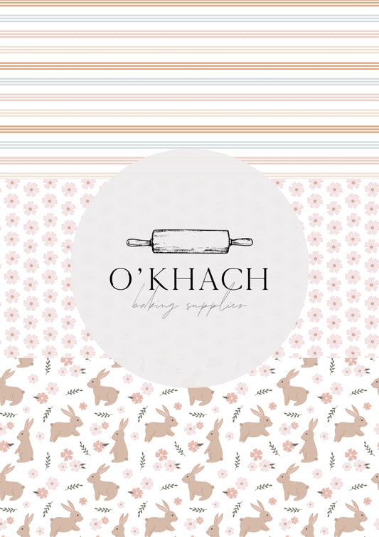 Bunny Garden Pattern No.18 - Edible Image - O'Khach Baking Supplies