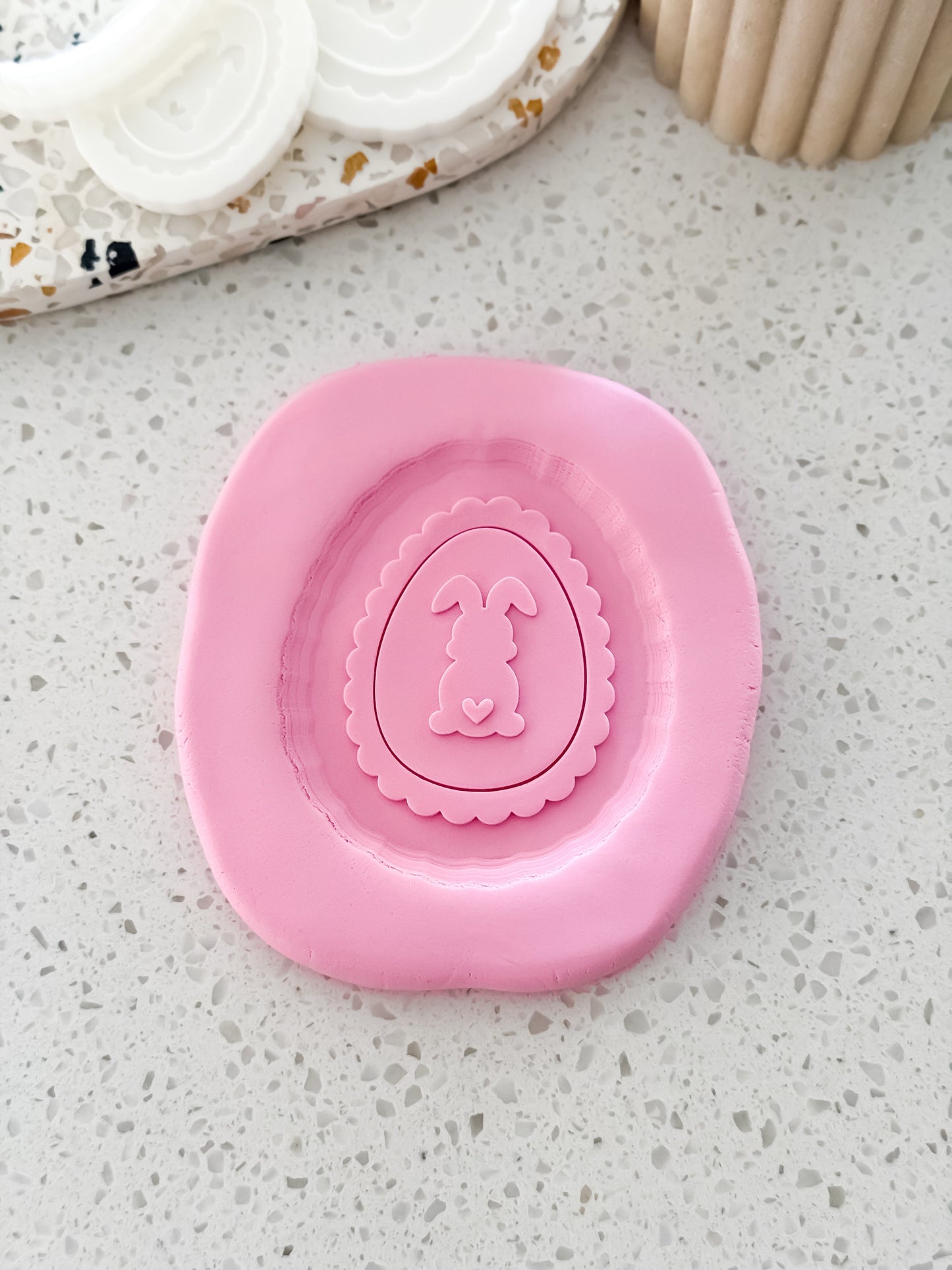 Bunny Easter Egg Stamp & Cutter - Perfect for Fondant & Sugar Cookies