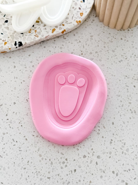 Bunny Foot (Long Layered) Stamp & Cutter - Perfect for Fondant & Sugar Cookies