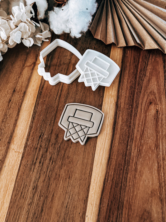Mini Basketball Hoop Stamp & Cutter - Perfect for Fondant & Sugar Cookies
