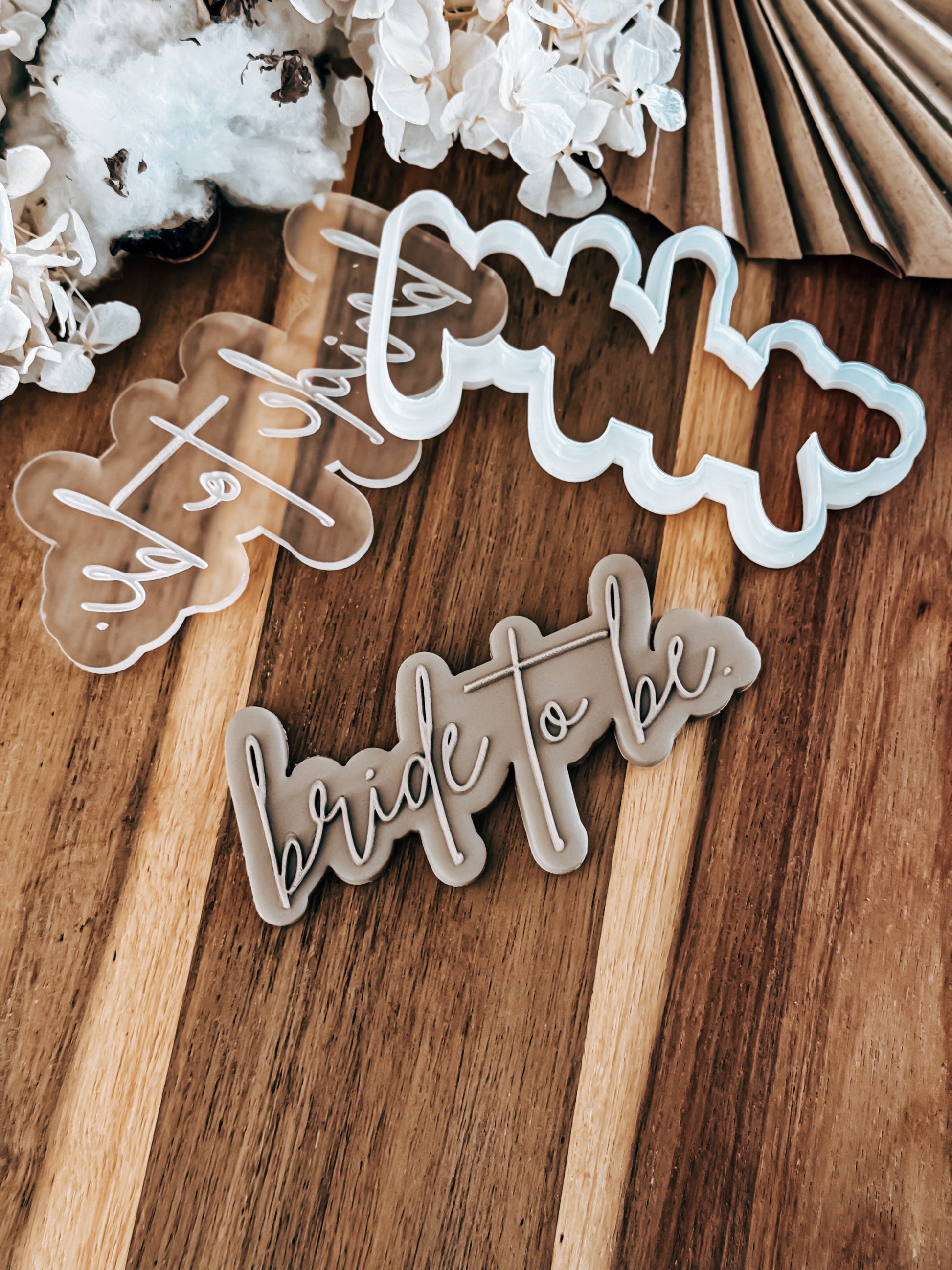 Bride to Be (Classic) 'UP' Stamp & Cutter - Perfect for Fondant & Sugar Cookies