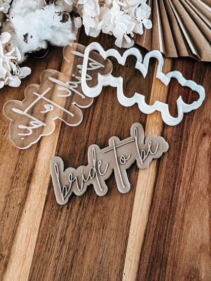 Bride to Be (Classic) 'UP' Stamp & Cutter - Perfect for Fondant & Sugar Cookies
