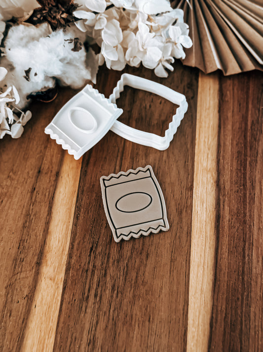 Mini Chip Packet Stamp & Cutter - Perfect for Fondant & Sugar Cookies