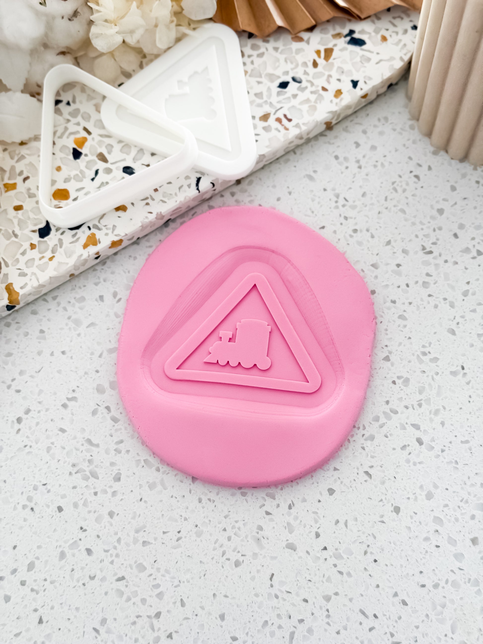 Choo Choo Warning Stamp & Cutter - Perfect for Fondant & Sugar Cookies