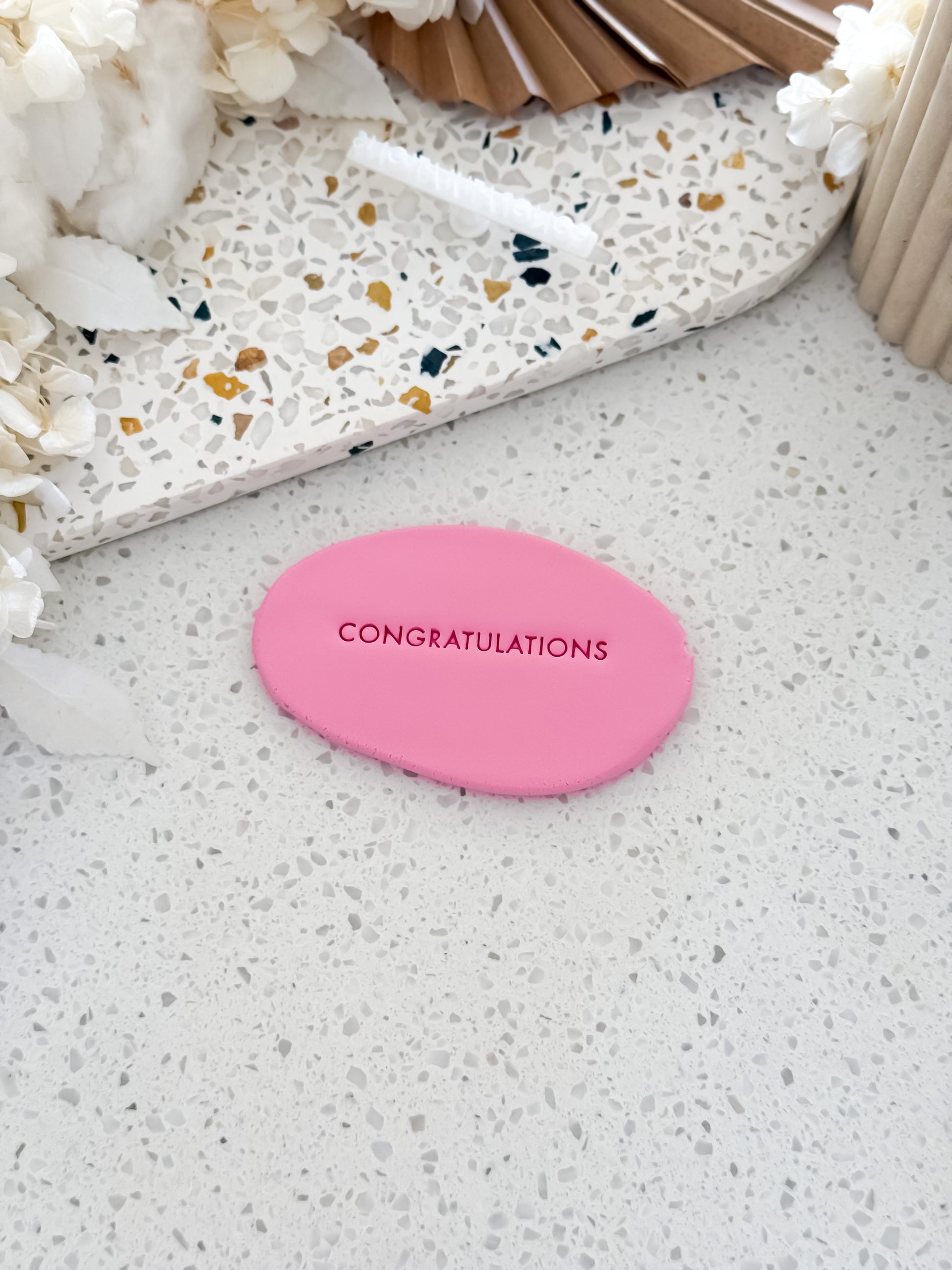 Congratulations Cookie Stamp - Perfect for Fondant, Sugar Cookies & Baking
