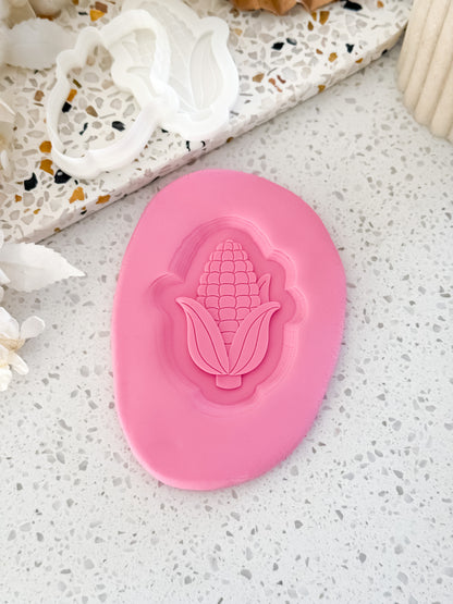 Corn Cookie Stamp & Cutter - Perfect for Fondant & Sugar Cookies