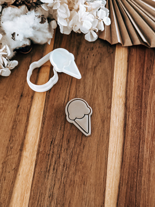 Ice Cream (Simple) Stamp & Cutter - Perfect for Fondant & Sugar Cookies