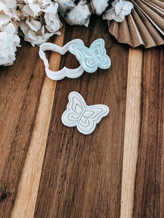 Mini Blossom Butterfly Stamp & Cutter - Perfect for Fondant & Sugar Cookies