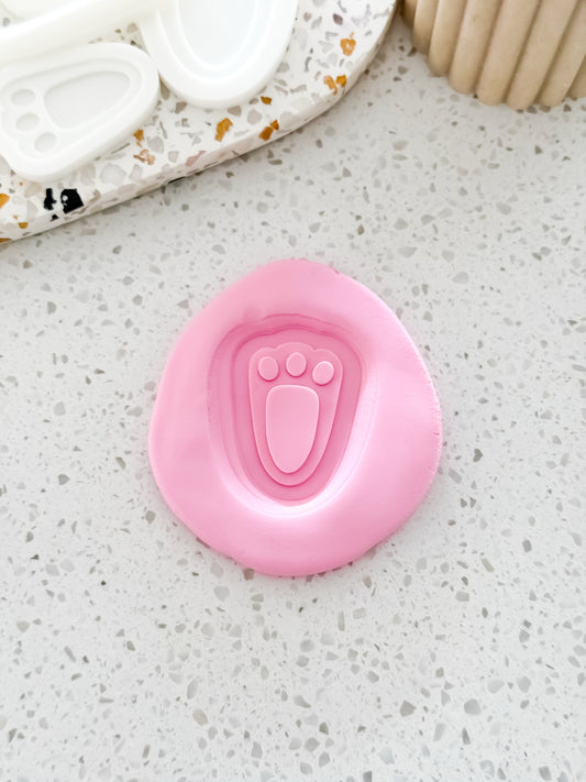 Mini Bunny Foot (Long Layered) Stamp & Cutter - Perfect for Fondant & Sugar Cookies