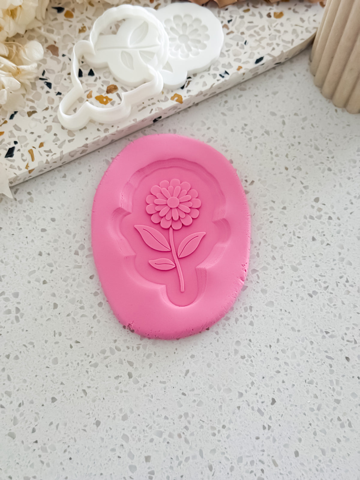 Double Daisy (Stem) Stamp & Cutter - Perfect for Fondant & Sugar Cookies