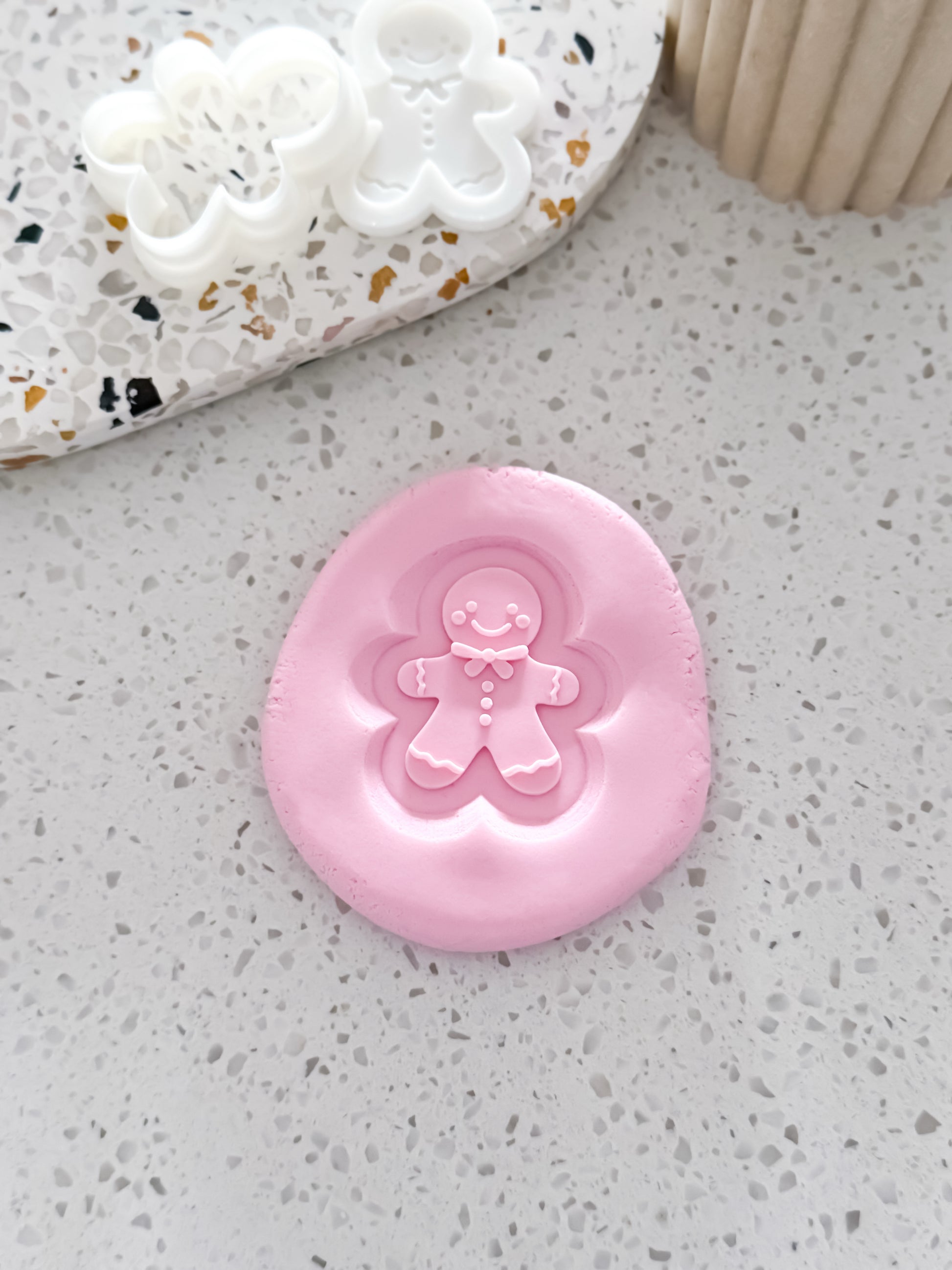 Mini Gingerbread Man Stamp & Cutter - Perfect for Fondant & Sugar Cookies