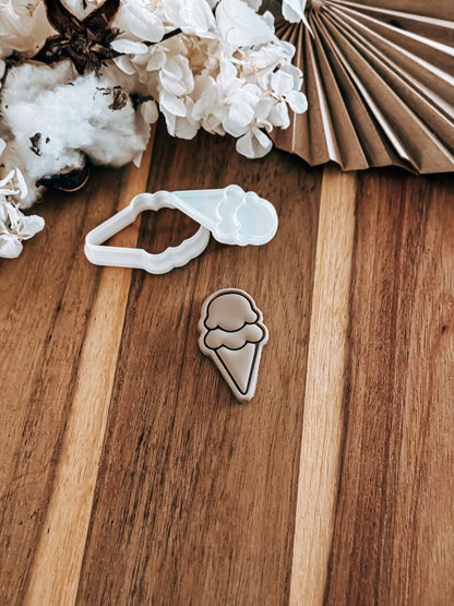 Mini Ice Cream (Double Scoop) - Cookie Stamp and Cutter