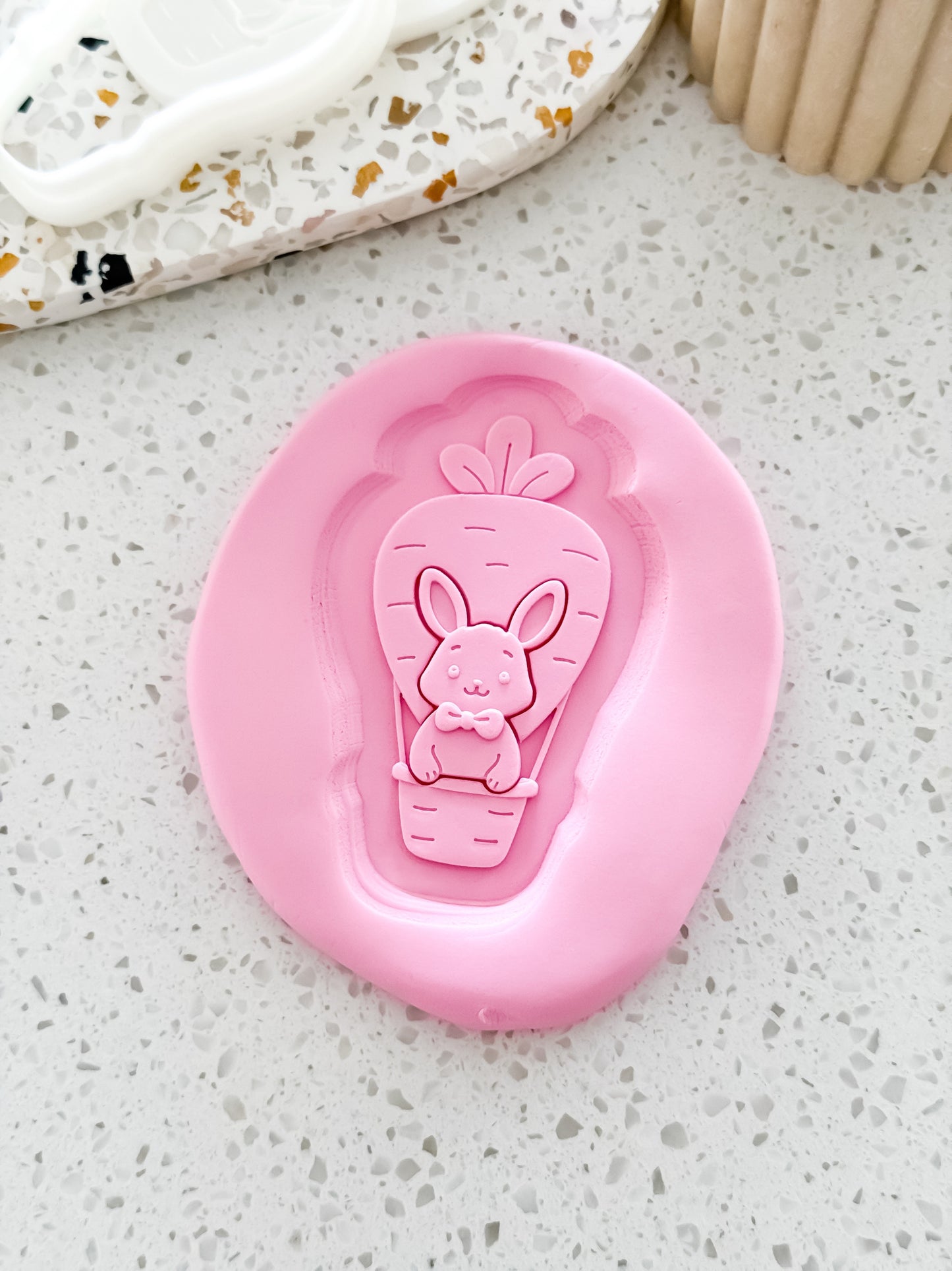 Easter Bunny Hot Air Balloon Stamp & Cutter - Perfect for Fondant & Sugar Cookies