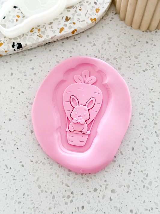 Easter Bunny Hot Air Balloon Stamp & Cutter - Perfect for Fondant & Sugar Cookies