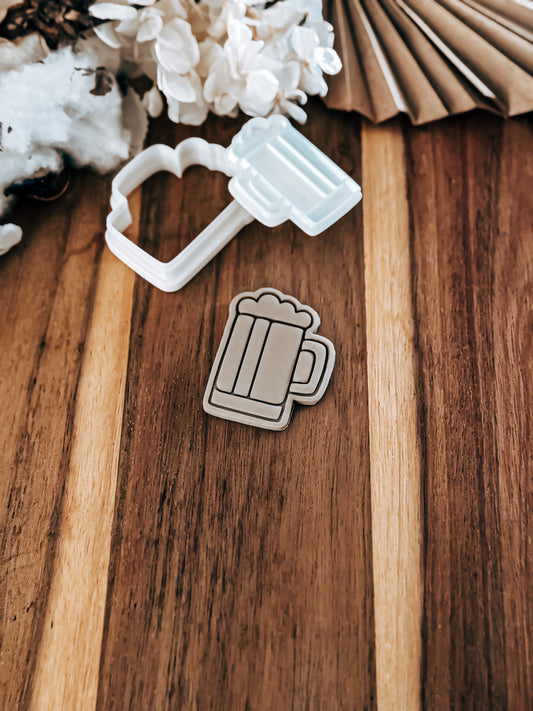 Mini Tall Beer Cup Stamp & Cutter - Perfect for Fondant & Sugar Cookies