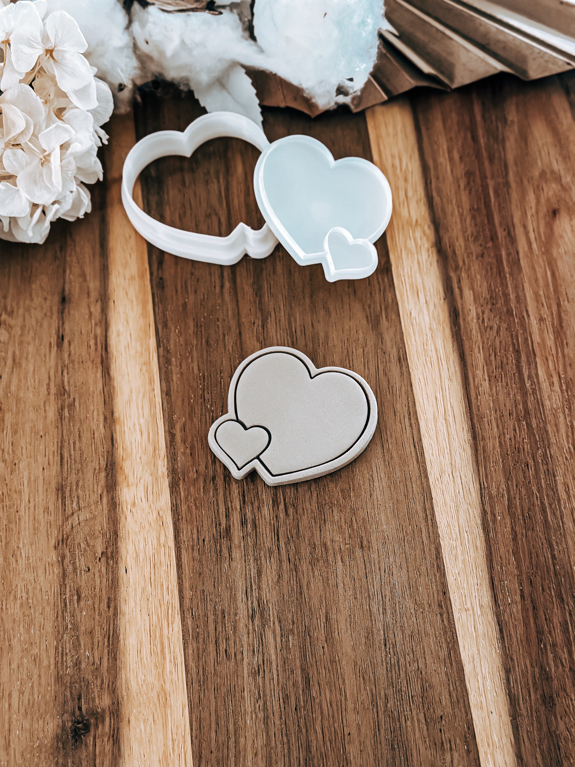 Mini Two Hearts - Cookie Stamp & Cutter - Ideal for Fondant & Sugar Cookies