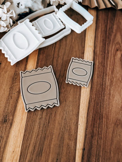 Mini Chip Packet Stamp & Cutter - Perfect for Fondant & Sugar Cookies