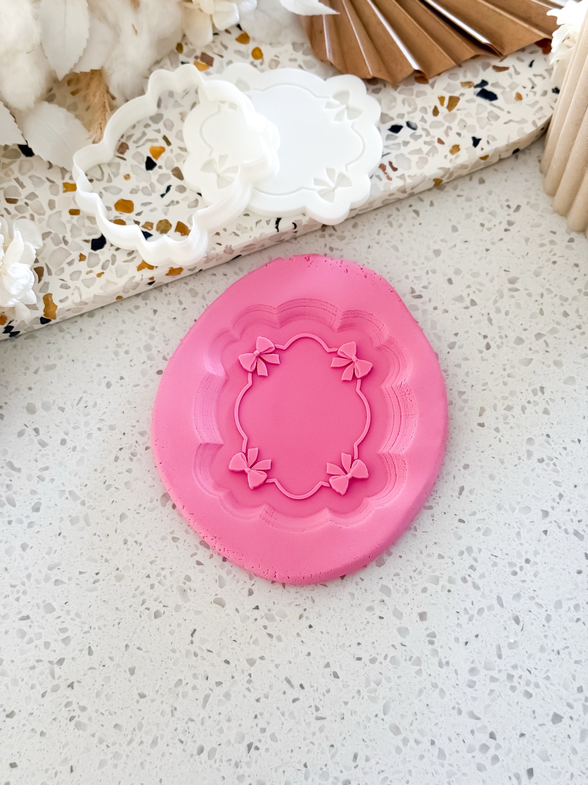 Four Bow Frame Stamp & Cutter - Perfect for Fondant & Sugar Cookies