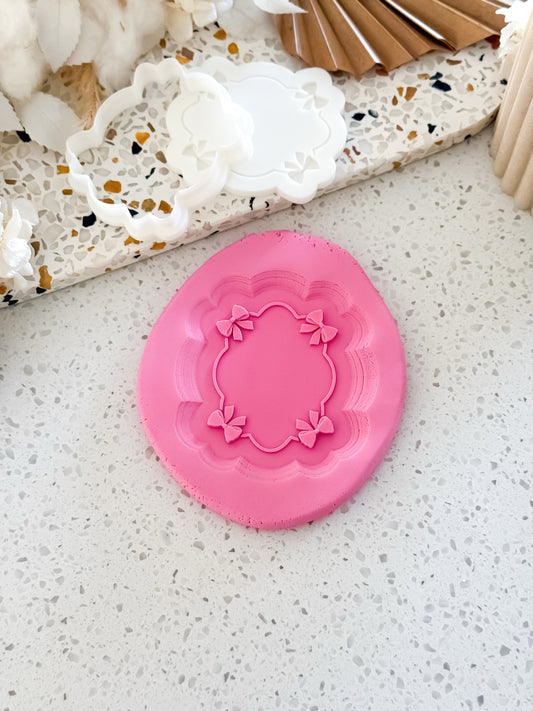 Four Bow Frame Stamp & Cutter - Perfect for Fondant & Sugar Cookies