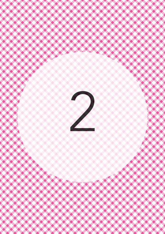 Pink diagonal gingham edible image, Gingham Cross No.2, by O'Khach