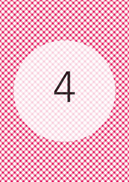Raspberry diagonal gingham edible image, Gingham Cross No.4, by O'Khach