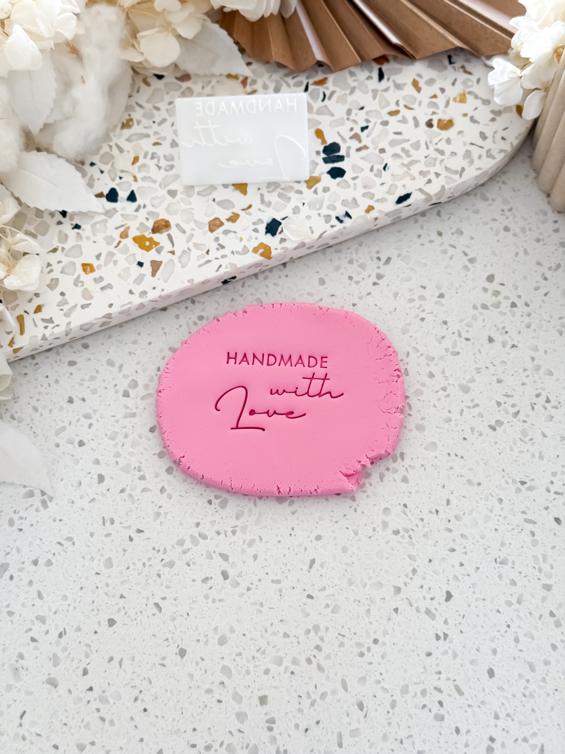 Handmade With Love Cookie Stamp - Perfect for Fondant, Sugar Cookies & Baking