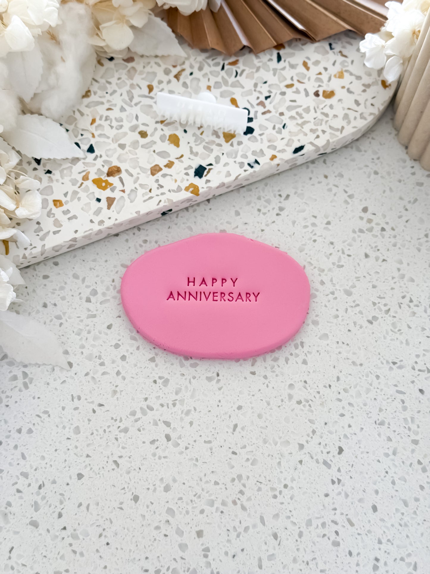 Happy Anniversary Cookie Stamp - Perfect for Fondant, Sugar Cookies & Baking