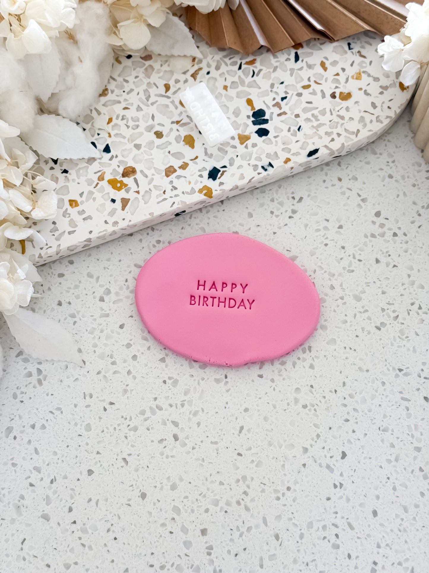 Happy Birthday (Small) Cookie Stamp - Perfect for Fondant, Sugar Cookies & Baking