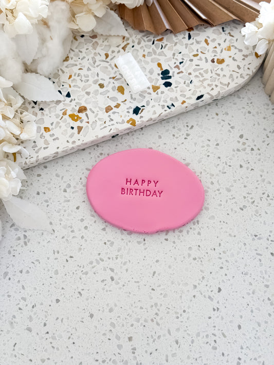 Happy Birthday (Small) Cookie Stamp - Perfect for Fondant, Sugar Cookies & Baking