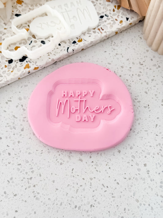 Happy Mothers Day Stamp & Cutter - Perfect for Fondant & Sugar Cookies