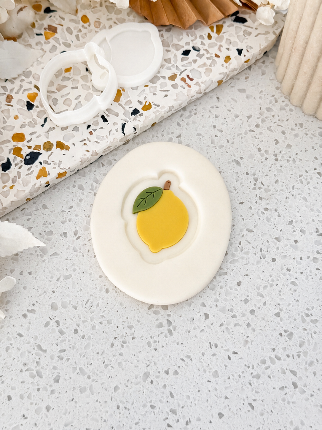 Mini Lemon (Single Leaf) - Cookie Stamp and Cutter