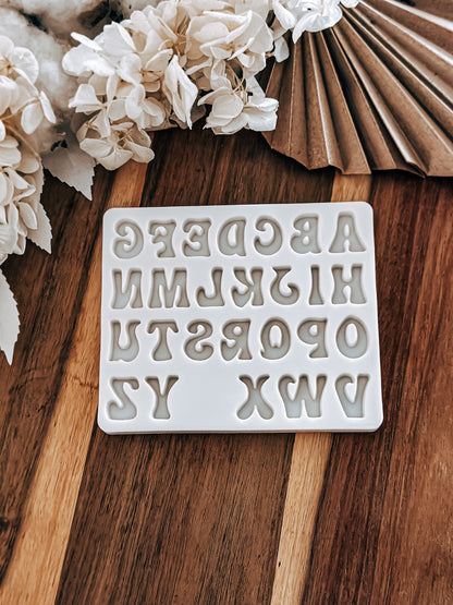 Alphabet & Stamp Numbers Set (Retro) - Silicone Mould - Perfect for Fondant, Chocolate, & Cake Decorating