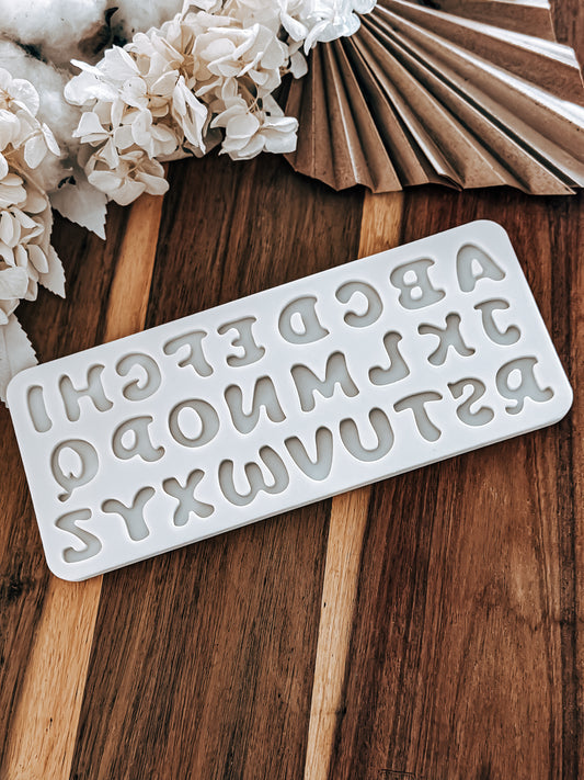 Alphabet Upper Case (Bubble) - Silicone Mould - Perfect for Fondant, Chocolate, & Cake Decorating