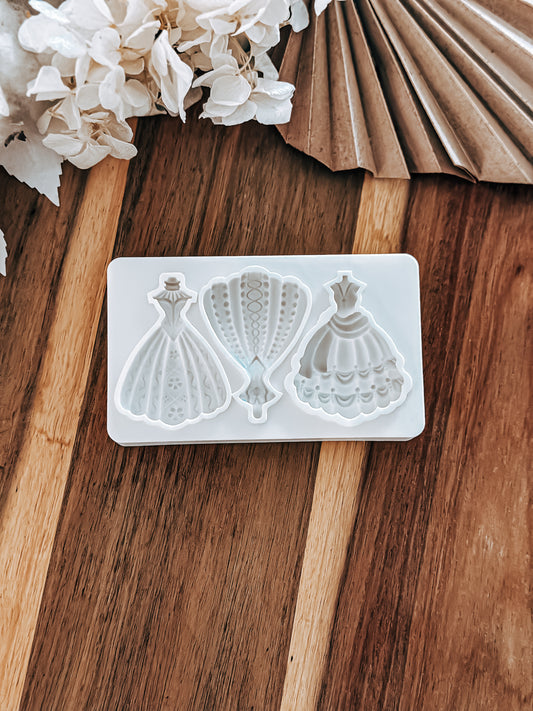 Princess Dresses - Silicone Mould - Perfect for Fondant, Chocolate, & Cake Decorating